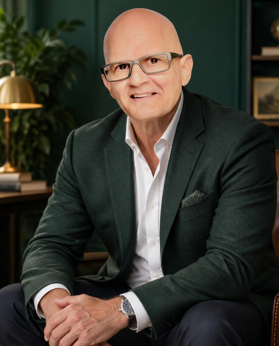 EJ, founder of EIG Insurance Group, in a professional office